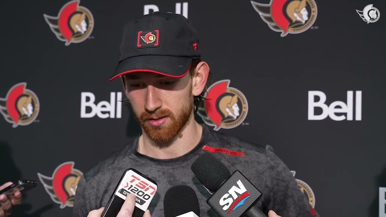 Claude Giroux, Jake Sanderson, Travis Green Postgame Media vs CAR