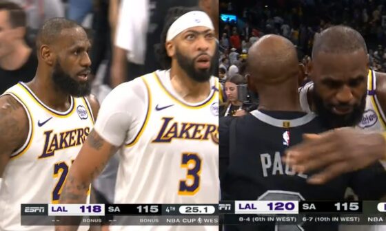 LeBron James clutch layup vs Spurs then shows love to Chris Paul after the game