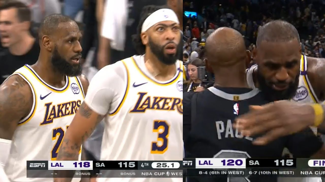 LeBron James clutch layup vs Spurs then shows love to Chris Paul after the game