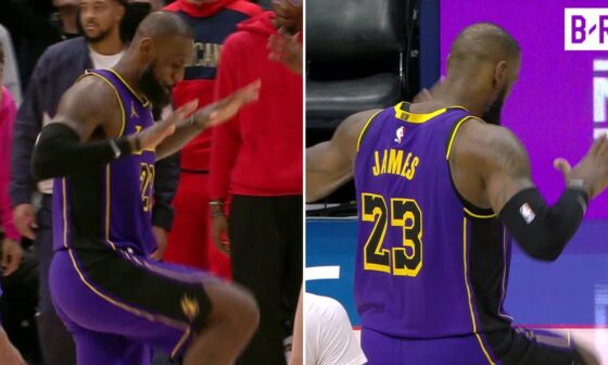 LeBron James Hits the 'Silencer' Celebration After Dagger 3 vs. Pelicans