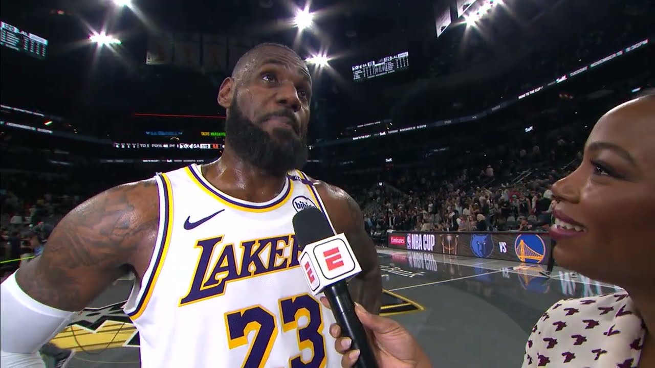 LeBron James talks Lakers impressive win in San Antonio 🎤