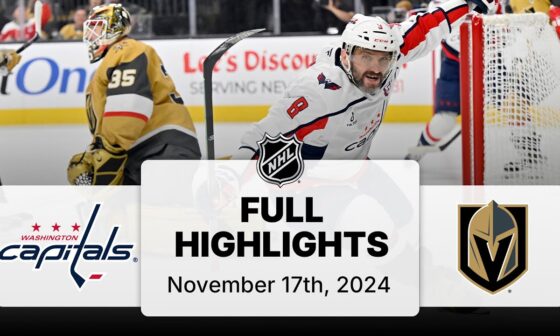 NHL Highlights | Capitals vs. Golden Knights | November 17, 2024