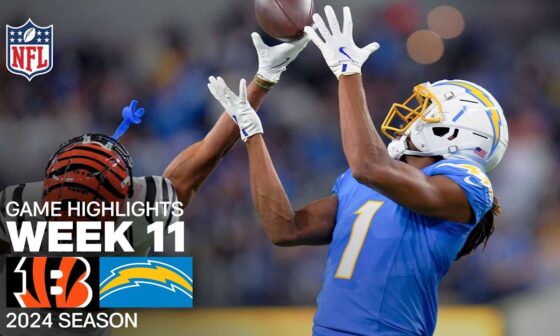 Cincinnati Bengals vs. Los Angeles Chargers Game Highlights | NFL 2024 Season Week 11