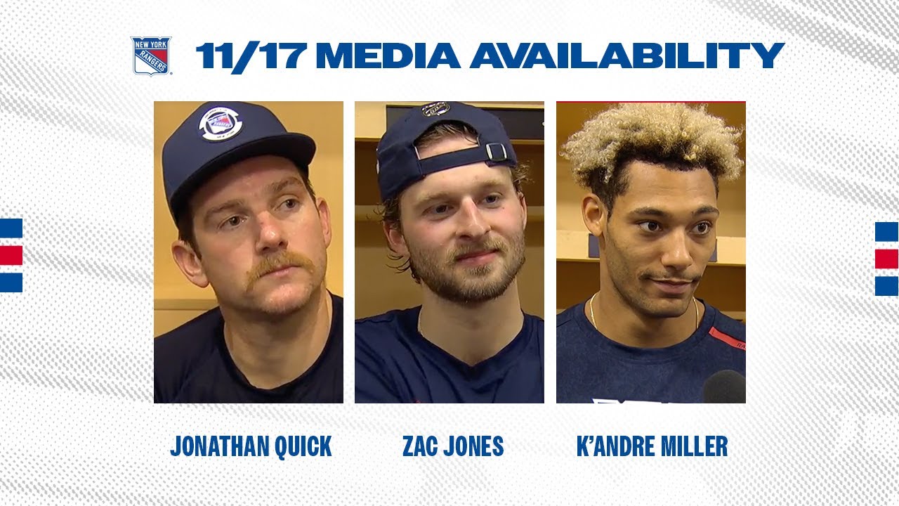 NYR at SEA: Jonathan Quick, Zac Jones and K’Andre Miller Postgame Availability | Nov. 17, 2024