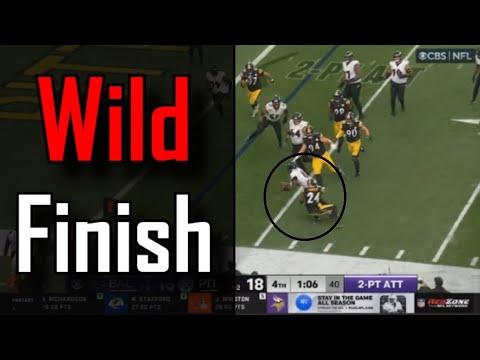 Lamar Jackson stopped on game tying 2 point attempt | Baltimore Ravens Vs Pittsburgh Steelers