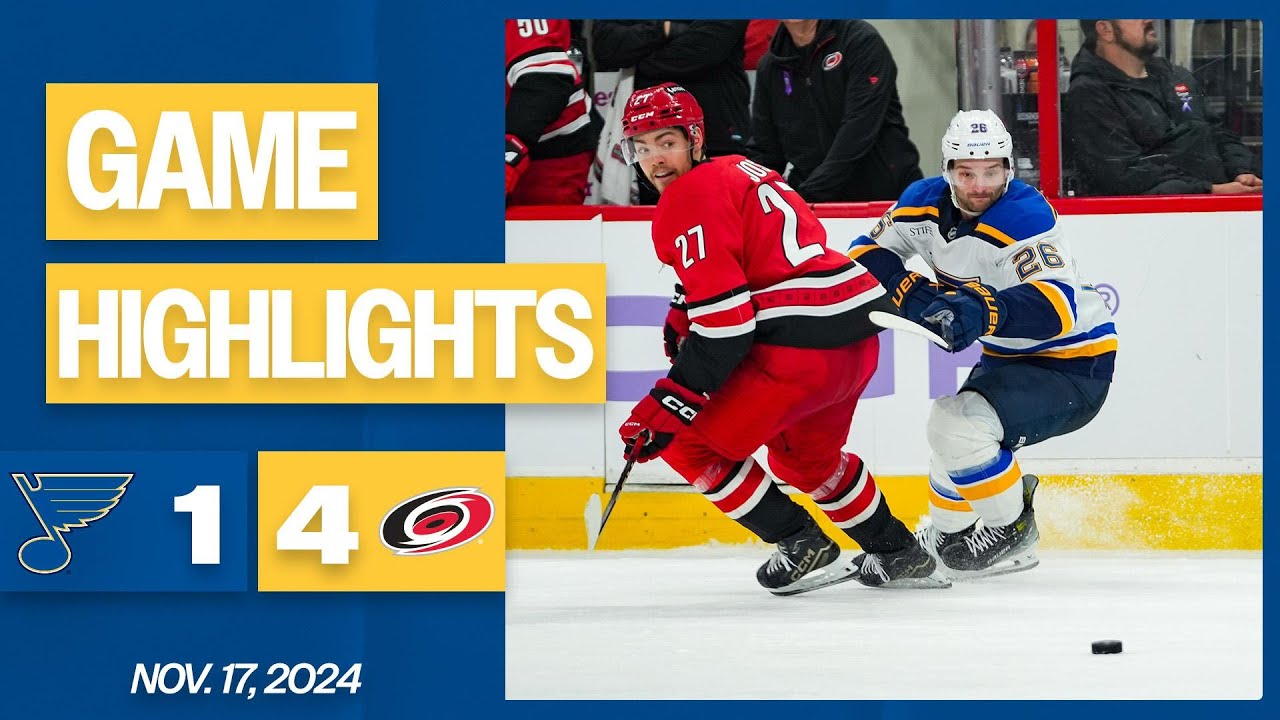 Game Highlights: Blues 1, Hurricanes 4