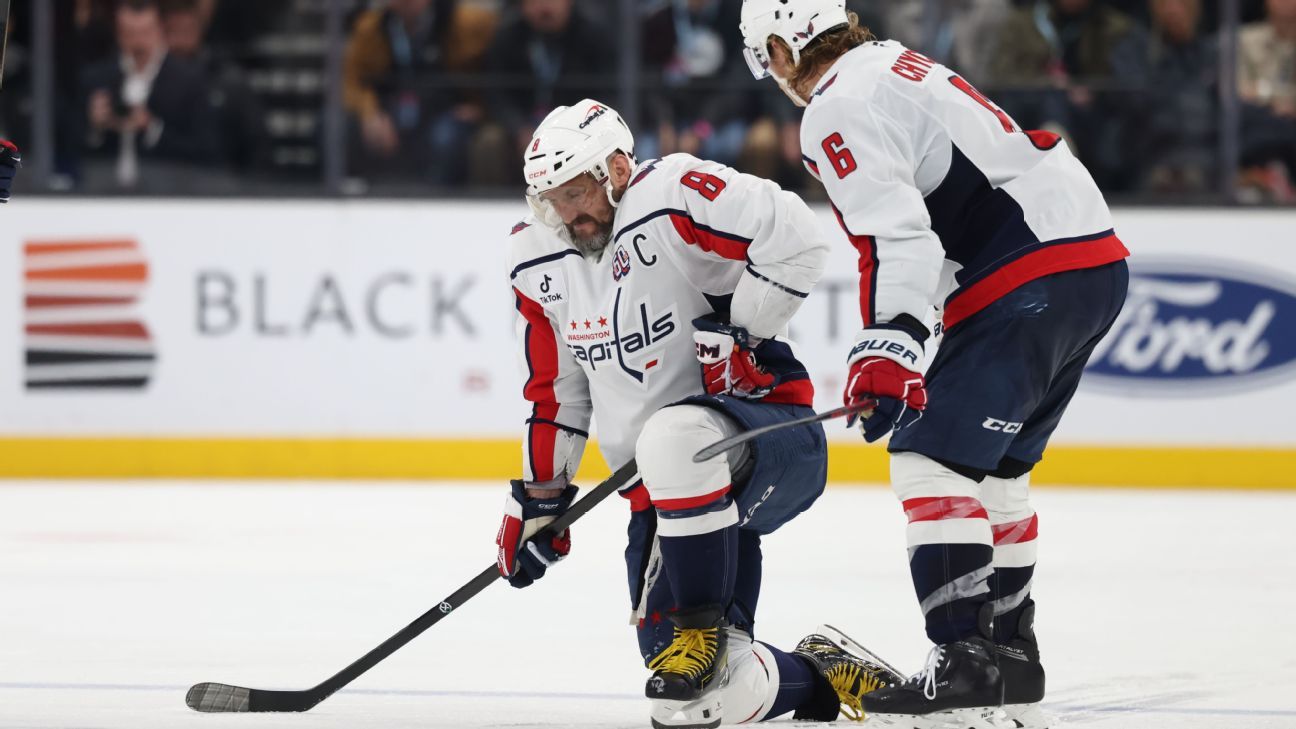 Alex Ovechkin scores twice, leaves Capitals' win with injury