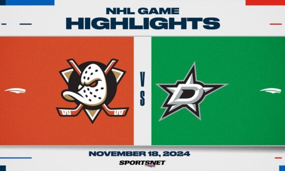 NHL Highlights | Ducks vs. Stars - November 18, 2024