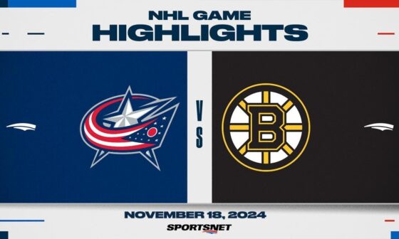 NHL Highlights | Blue Jackets vs. Bruins - November 18, 2024