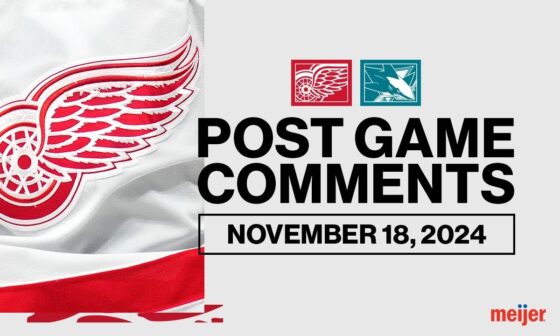 Dylan Larkin, Cam Talbot, Derek Lalonde Post Game Comments vs. SJS | Nov. 18, 2024