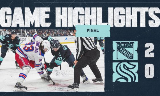 Seattle Kraken vs. New York Rangers | 11/17 Game Highlights