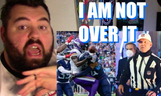 Tennessee Titans fan loses it watching video breaking down terrible calls in the Titans-Vikings game