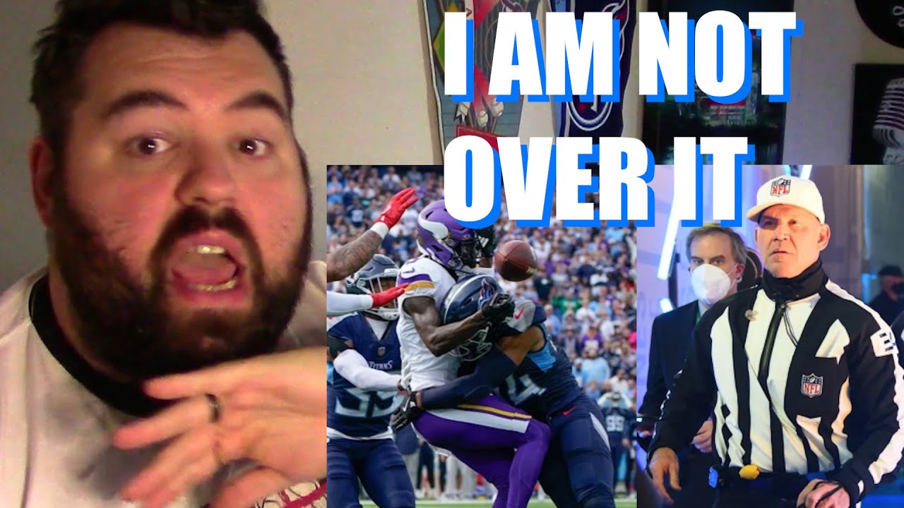 Tennessee Titans fan loses it watching video breaking down terrible calls in the Titans-Vikings game