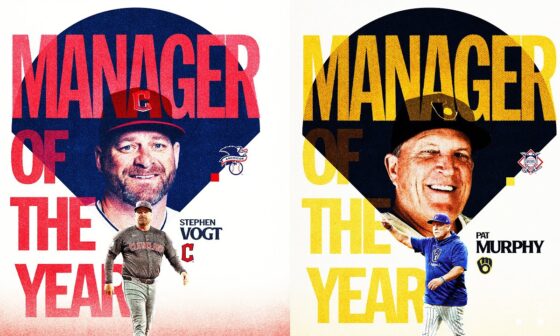 Stephen Vogt, Pat Murphy named 2024 Managers of the Year!