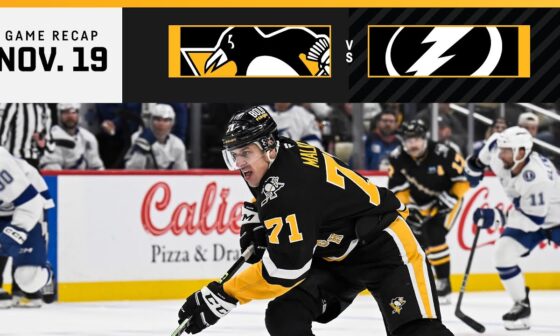 GAME RECAP: Penguins vs. Lightning (11.19.24) | Rakell Ties the Team Lead in Goals