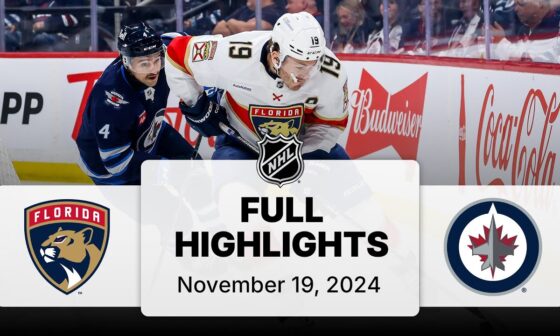 NHL Highlights | Panthers vs. Jets - November 19, 2024