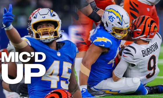 Mic'd Up: Tuli Tuipulotu Sacks Bengals QB Joe Burrow | LA Chargers