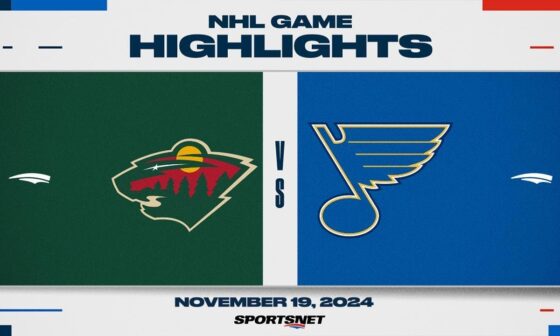 NHL Highlights | Wild vs Blues - November 19, 2024