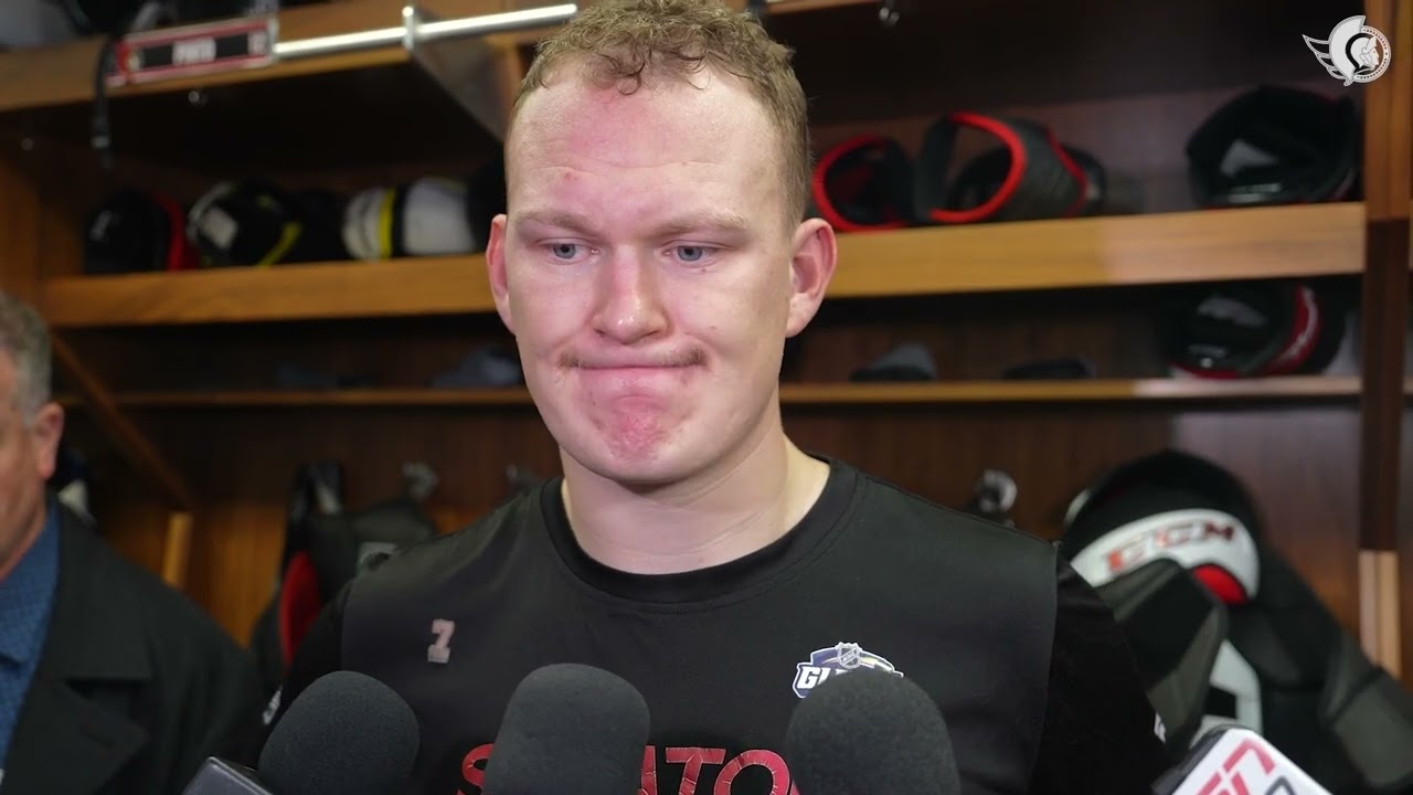 Tim Stützle, Brady Tkachuk, Thomas Chabot, and Travis Green Postgame Media vs EDM