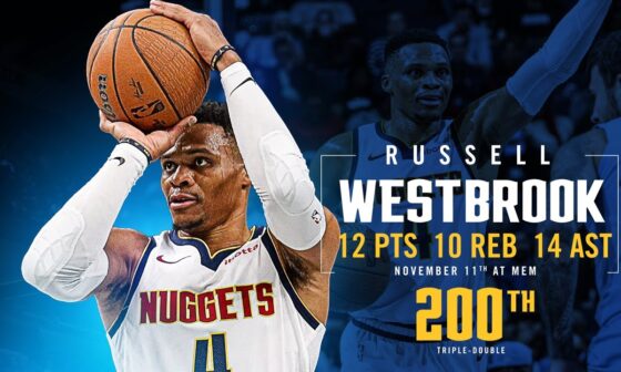 Russell Westbrook Gets 200th Triple-Double vs. Grizzles | 11/19/24