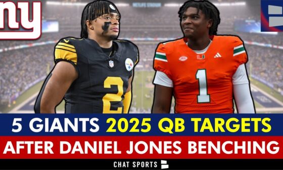 TOP 5 Giants 2025 QB Targets After Benching Daniel Jones