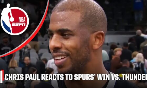 Chris Paul on Spurs' victory vs. Thunder 🔥 'To WIN GAMES, we got to BELIEVE' 🗣️ | NBA on ESPN