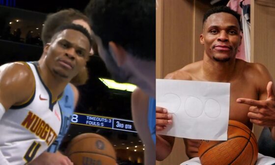 Russell Westbrook gets softest tech ever for staring then gets 200th triple double