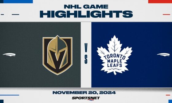 NHL Highlights | Maple Leafs vs. Golden Knights - November 20th, 2024