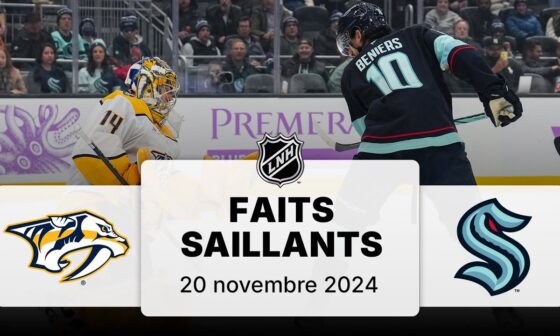 Predators vs Kraken 20/11/24 | Faits saillants