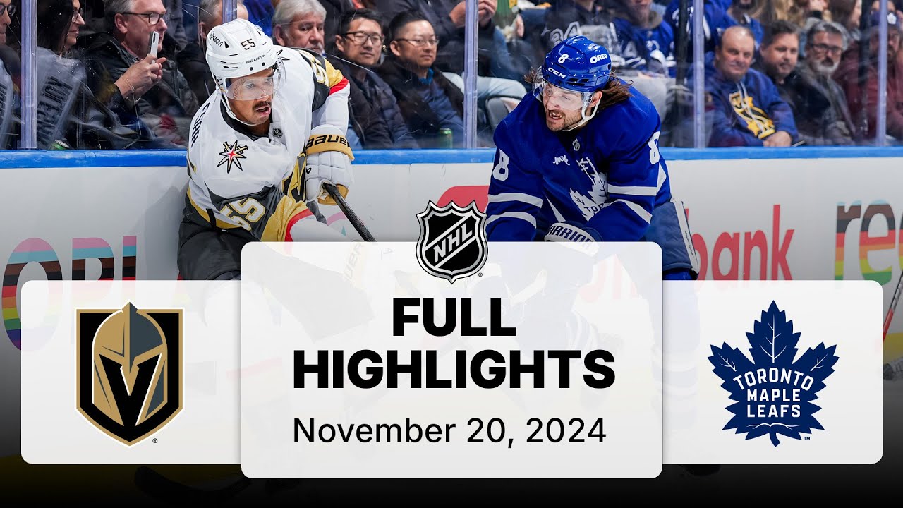 NHL Highlights | Golden Knights vs. Maple Leafs - November 20, 2024