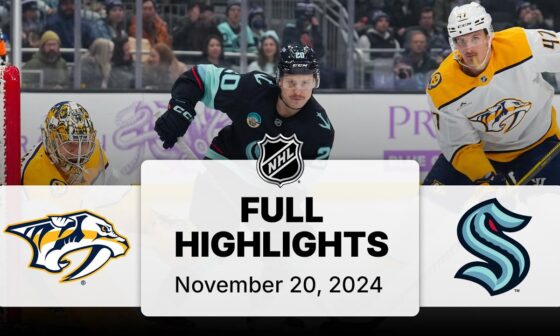 NHL Highlights | Predators vs. Kraken - November 20, 2024