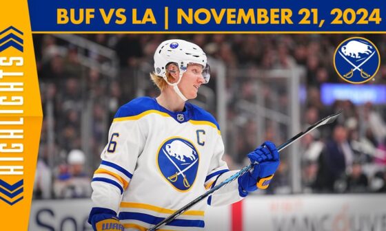 Ukko-Pekka Luukkonen Shutout In Buffalo Sabres 1-0 Win Over LA Kings | Full Game Highlights