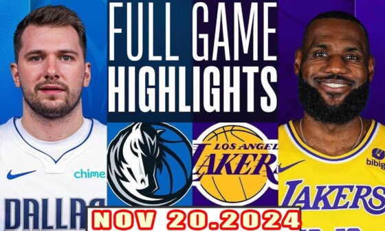 Los Angeles Lakers Vs Dallas Mavericks FULL GAME Highlights Nov 20,2024 NBA Season 2024-25