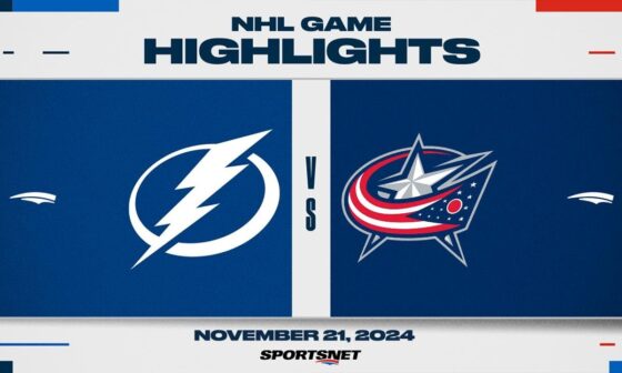 NHL Highlights | Lightning vs. Blue Jackets - November 21, 2024