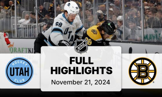 NHL Highlights | Utah Hockey Club vs. Bruins - November 21, 2024