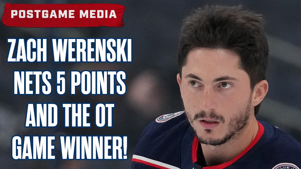 ZACH WERENSKI BRINGS THE BOOM IN OVERTIME 💪💥 💪💥 Blue Jackets 7, Lightning 6 | Postgame Media