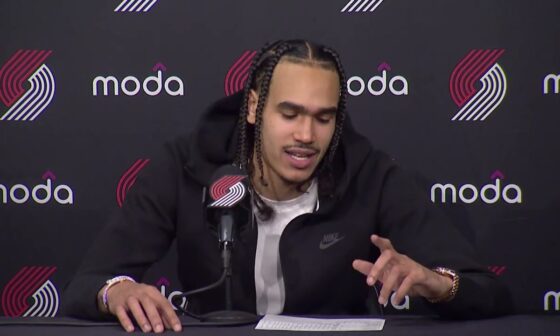 Dalano Banton Postgame Interview | Portland Trail Blazers 114, Atlanta Hawks 110