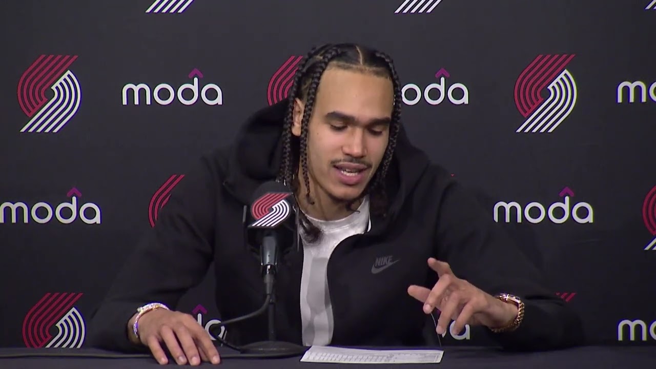 Dalano Banton Postgame Interview | Portland Trail Blazers 114, Atlanta Hawks 110