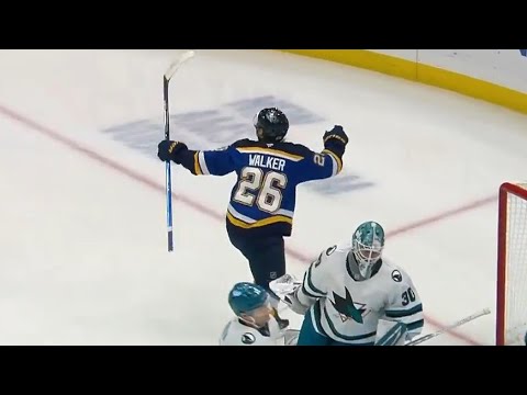 Blues' Nathan Walker Opens The Scoring 11 Seconds In vs. Sharks