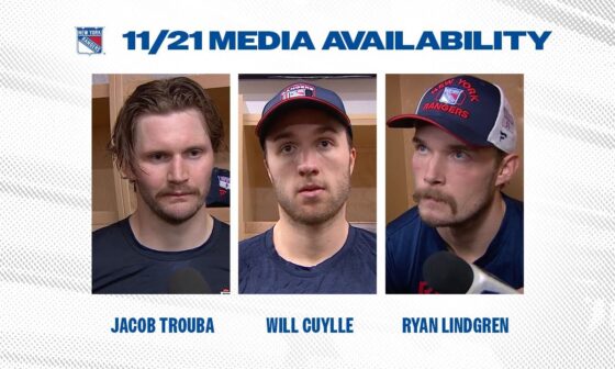 NYR at CGY: Jacob Trouba, Will Cuylle and Ryan Lindgren Postgame Availability | Nov. 21, 2024