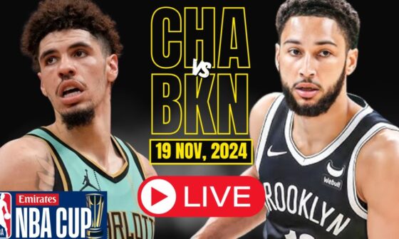 🔴LIVE : Brooklyn Nets Vs Charlotte Hornets Full Game | NBA Live | NBA Cup | NOV 19, 2024