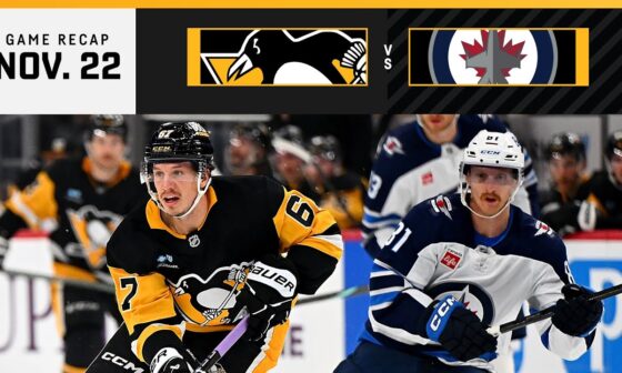 GAME RECAP: Penguins vs. Jets (11.22.24) | Bunting Finds the Back of the Net