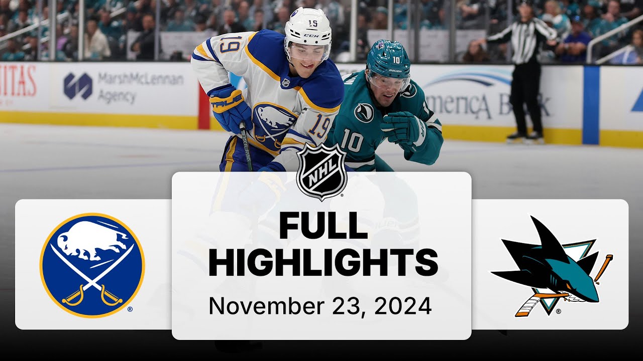 NHL Highlights | Sabres vs. Sharks - November 23, 2024