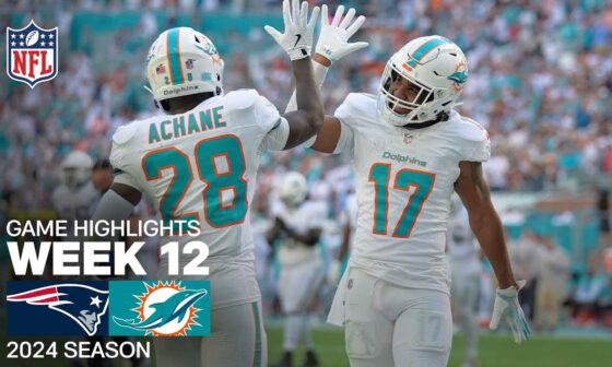 New England Patriots vs. Miami Dolphins Game Highlights | NFL 2024 Season Week 12