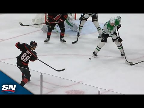 Martin Necas's Pass Deflects In Off Stars' Ilya Lybushkin To Give Hurricanes Late Lead