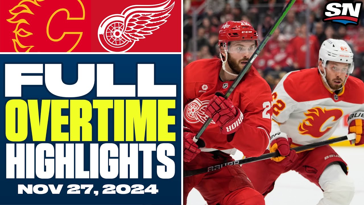 Calgary Flames at Detroit Red Wings | FULL Overtime Highlights - November 27, 2024