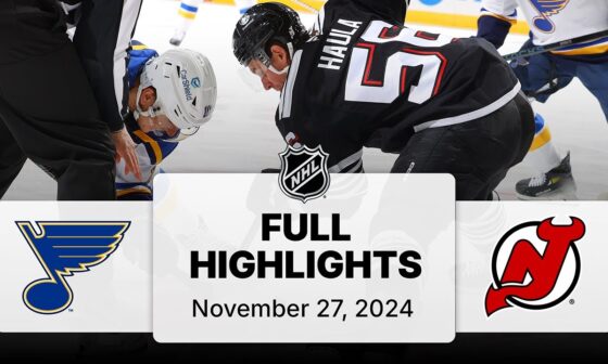 NHL Highlights | Blues vs. Devils | November 27, 2024