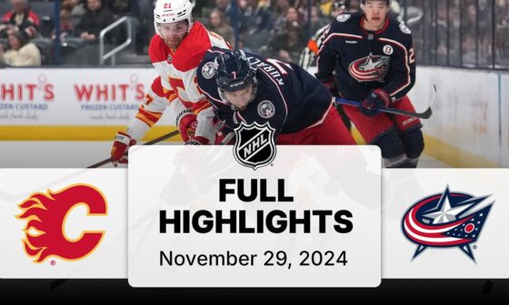 NHL Highlights | Flames vs. Blue Jackets | November 29, 2024