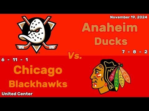 Anaheim Ducks vs Chicago Blackhawks | November 19, 2024 | All Goals