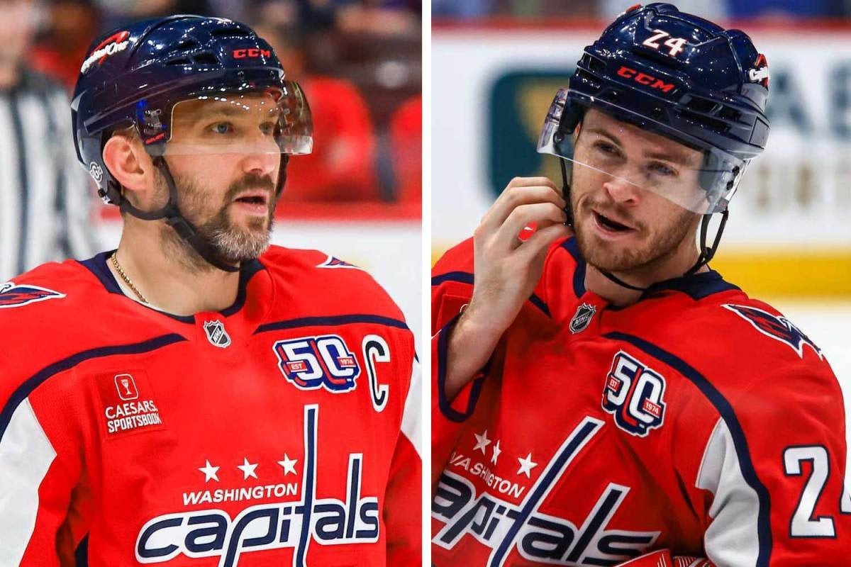 After a hat trick, Alex Ovechkin now leads the NHL in goals at age 39, and Connor McMichael sits second